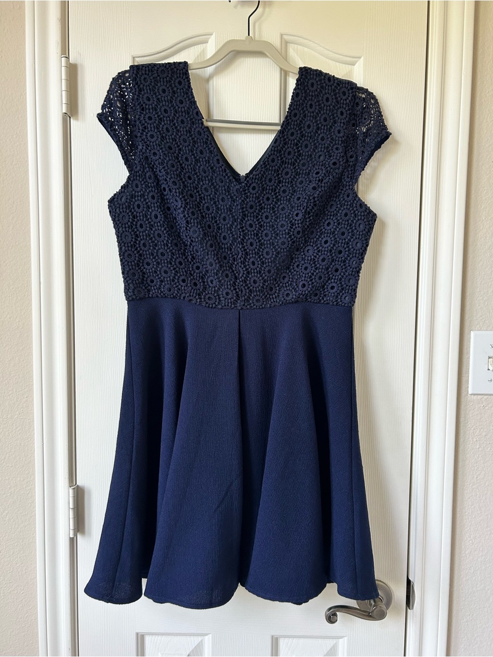 Altar’d State Navy Lace Fit-and-Flare Dress Size L